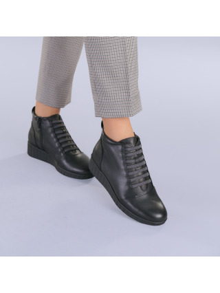 30% Discount, Δερμάτινα παπούτσια  Lova μαύρα - Kalapod.gr